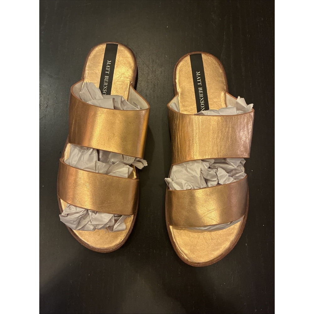 Matt Bernson Women's Leather Sandal Flip Flop Brown Size 7